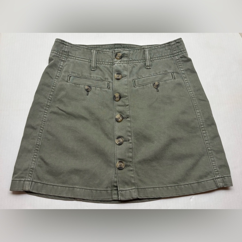 American Eagle Women's Size O Seaweed Green Hi-Rise A-Line Skirt